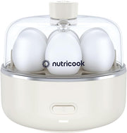 Nutricook Egg Cooker, 7 Eggs Capacity,Egg Cooker for Boiled, Poached, Scrambled Eggs & Omelettes, Buzzer Indicator, Precision Cooking, Includes accessories, EC207ME-S,Beige, 2-Year Limited Warranty - Sand