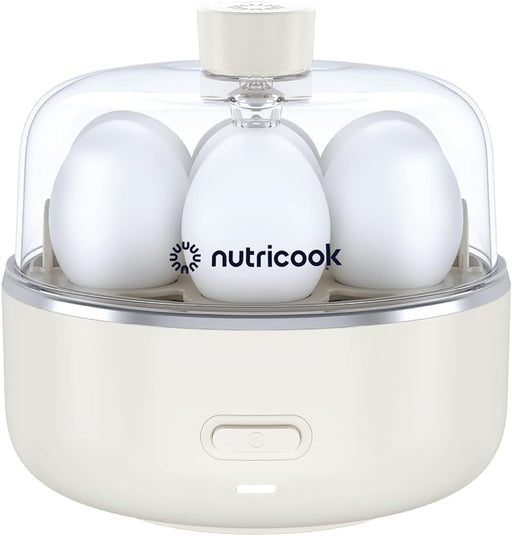 Nutricook Egg Cooker, 7 Eggs Capacity,Egg Cooker for Boiled, Poached, Scrambled Eggs & Omelettes, Buzzer Indicator, Precision Cooking, Includes accessories, EC207ME-K,Black, 2-Year Limited Warranty - Sand