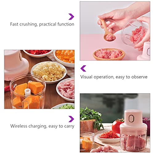 Fitto Electric Cordless Garlic Crusher, Mini Vegetable Processor, Garlic Masher, Portable Onion Blender, 250ml