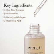 Rice Mucin Glow Serum, Collagen + Hyaluronic Acid & Niacinamide, 1.01 fl oz