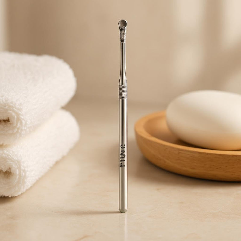 Fitto Stainless Steel Ear Pick 9cm - Reusable Ear Cleaner Earwax Removal Spoon Curette for Safe Ear Hygiene
