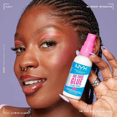 NYX Professional Makeup The Face Glue Setting Spray, Makeup Setting Spray, up to 24 hr wear, transfer resistant & waterproof, 60ml