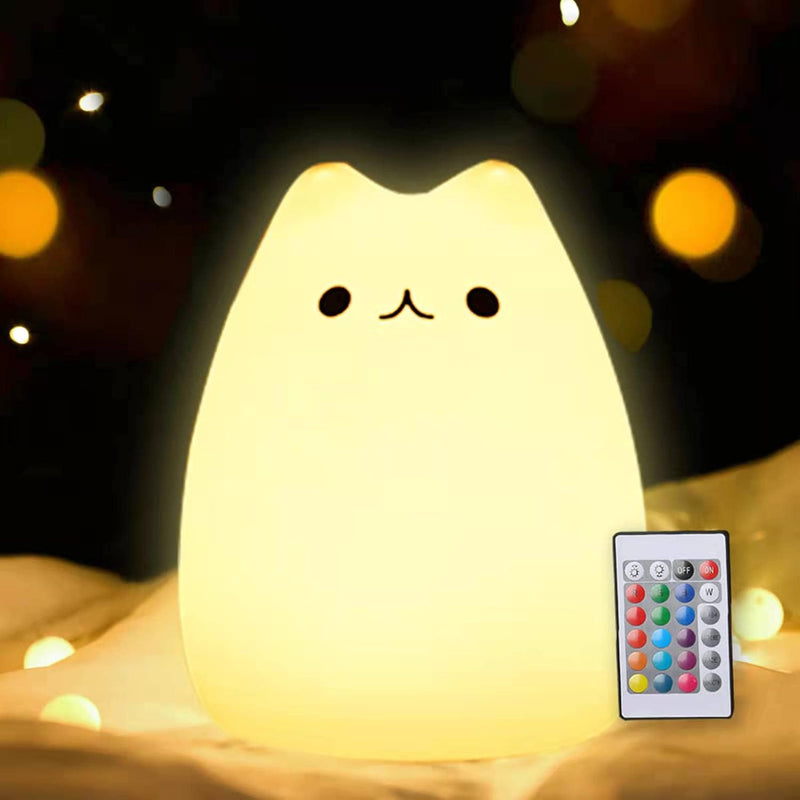 ZKLiLi Night Light for Kids, Dumpling Light Silicone Nursery Cute Lamp, Battery Powered LED Nightlight with 7-Color for Baby Teen Girls and Boys Bedrooms, Birthday Gift - Waterdrop - renqimao