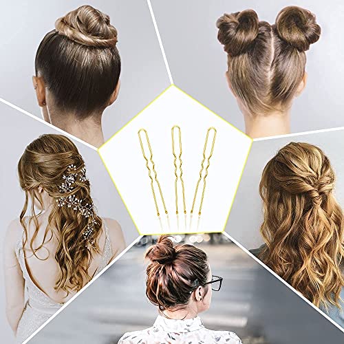 PREMIFY U Shaped Hair Pins, Pack Of 120 Bobby Pins Bun Hair Pins, Blonde Hair Grips, Hair Pin for Women, Wedding Bridal Blonde color Hairpins in Plastic Box