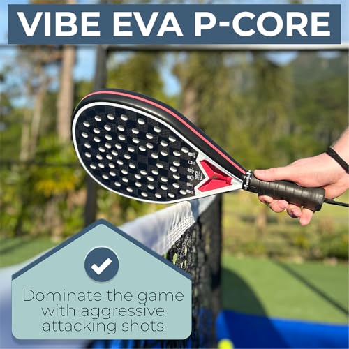 VIBEPADEL Torch Padel Racket Intermediate Advanced for Power, Precision and Performance | Padel Rackets for Adults with Carbon Frame and VIBE EVA P-CORE | Paddle Tennis Racket