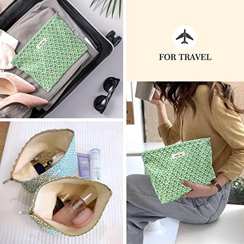 STARDW Flower Cosmetic Bags Makeup Bags for Women and Girls,Travel Makeup Bag Large Capacity Canvas Makeup Bag,Makeup Organizer Bag Zipper Pouch, Embossed pink, Large Capacity Aesthetic Makeup Bags