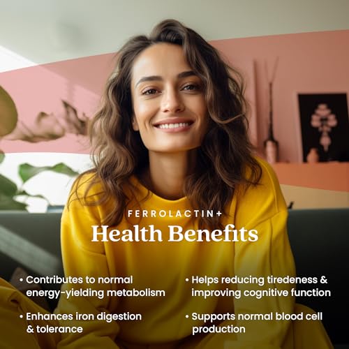Valeo Ferrolactin+ | Iron with Vitamin C, B2, B12, Folic Acid and Live Cultures - 60 capsules