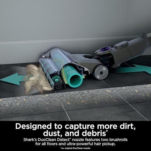 Shark Cordless Vacuum Cleaner with HEPA Filter, PowerDetect Clean & Empty, Powerful Suction, Pet Hair Pickup, Carpets & Hardfloor, Grey/Purple, IP1251MET