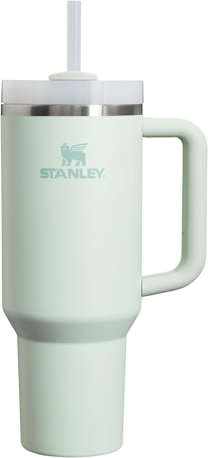 Stanley Quencher H2.0 Tumbler with Handle & Straw 40 oz | Twist On 3-Way Lid | Cupholder Compatible for Travel | Insulated Stainless Steel Cup | BPA-Free | Seafoam