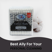 Cool & Cool Organic Paper Ear Buds - 50's - Black - Round Thick Tips,Cotton Swabs,100% Cotton,Double Tipped,Hygienic,Gentle & Safe Swabs for Ears