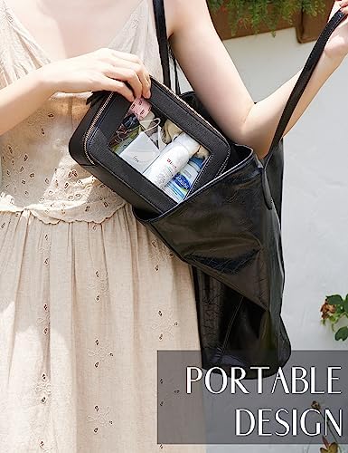 Small Cosmetic Bag for Purse Mini Makeup Bag for School Cute Clear Make Up Pouch for Travel Tiny Leather White Make Up Organizer Case for Backpack Toiletry Bag Waterproof Square Pouch with Zipper