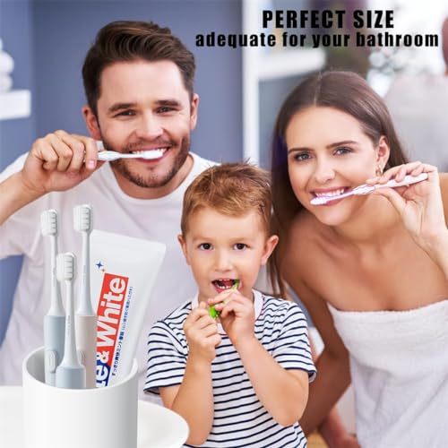 SAHENITEANA Bathroom Tumbler Cup Set, 10.5oz Reusable Unbreakable Toothbrush Cup Mouthwash Cups Plastic Easy to Clean Bathroom Cup Toothbrush Holder Adequate for Your Bathroom 2PCS