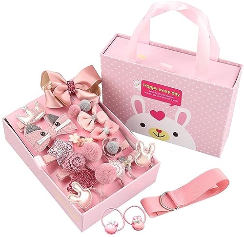 Girl's Flower Hair Pin Set, 18 Pieces