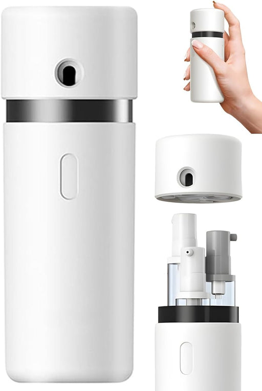 Travel Dispenser Bottle 3-in-1 Leak-proof Cosmetic Containers Refillable Pump Bottle Kit, Use for Liquid, Lotion, Shampoo, (2PCS Lotion Bottles 1PCS Spray Bottle) - White