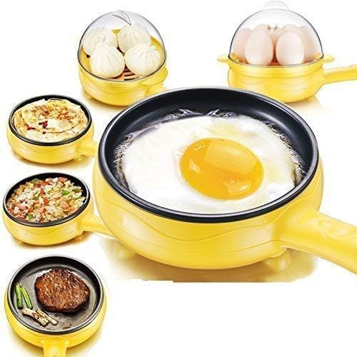 generic Automatic 2 in 1 Multi Functional Electric 7 Egg Boiler Roaster Heater Fryer/Egg Cooker/Steamer with Non-Stick Frying Pan (Multicolour)
