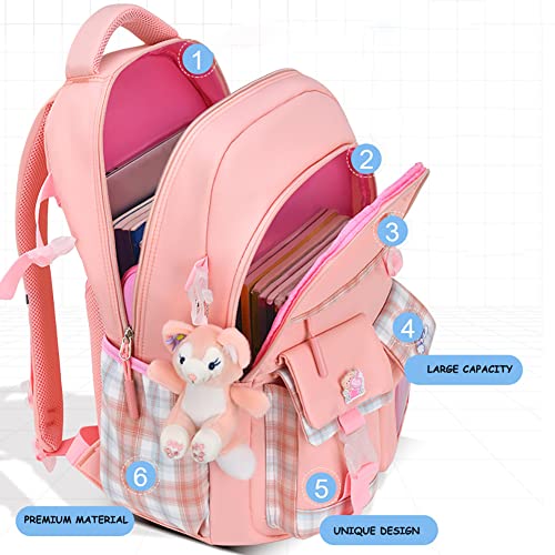 Girls Backpack, Kid School Backpacks Cute Book Bag with Compartments for Teen Girl Kid Students, Kids' Student Elementary School Bag