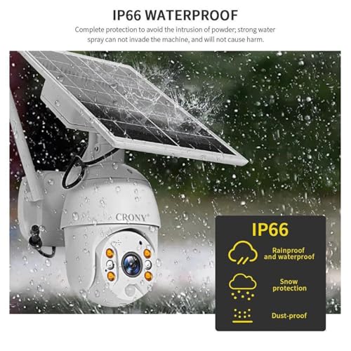 Crony Rbx-S10-Wifi 1080P 5MP HD Solar Panel Outdoor Security Waterproof CCTV Camera, WiFi-Only, No 4G Support