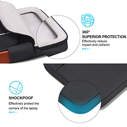Lacdo 360° Protective Laptop Sleeve Case for 16 inch New MacBook Pro M4/M3/M2/M1 Pro/Max A3403 A3186 A2991 A2780 A2485 A2141 2024-2019, 15 inch Surface Laptop 7th Copilot+PC/6/5/4/3 Computer Bag,Black