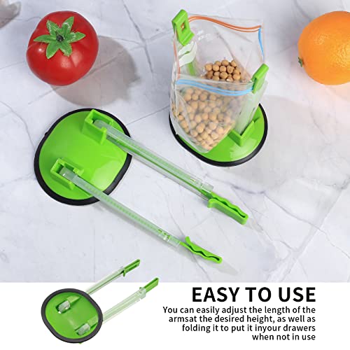Siyurongg 2 Pcs Baggy Rack, Freezer Bag Holder Stand, Adjustable Food Storage Holders, Plastic Food Prep Bag/Zip Lock Bag Holder Stand, for Meal Prep Bag, Kitchen Gadget
