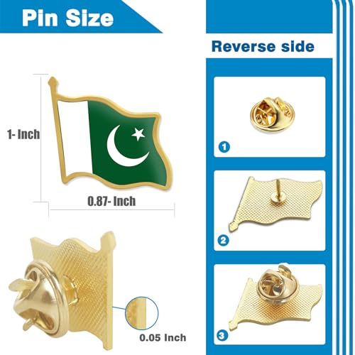 12/24/50/100Pcs Official Pakistan Flag Pins Bulk - Metal Pakistani National Lapel Pin
