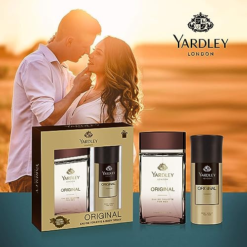 Yardley London Original Perfumed Gift Set - Eau de Toilette 100ml + Body Spray 150ml Fresh Fragrance For Masculine Elegance For Men
