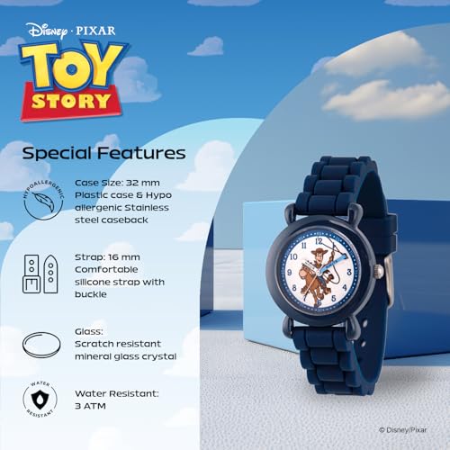 Disney Toy Story Kids' WDS000721 Disney Toy Story 4 Analog Display Analog Quartz Blue Watch, Blue