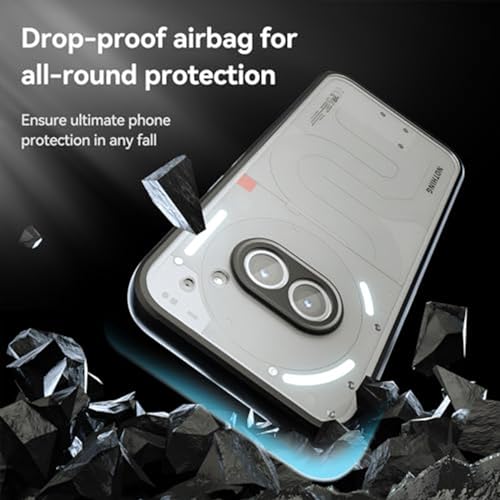 for Nothing Mobile Phone (2a) Protective Case, Hard PC Back Cover + Frosted Composite TPU Material, Airbag Protection, Slim Fit, Lightweight Transparent Leather Case, Shockproof, Anti-Slip (Black)