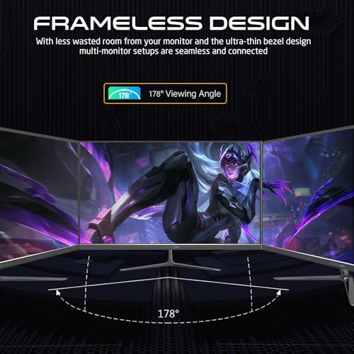 GAMEON New 2024 1080p Gaming Monitor 23.8 inch, GOES24FHD120IPS, FHD IPS,120Hz Refresh Rate, 0.5ms Response Time, 2.1 HDMI, G-Sync & FreeSync, HDR, Built-in-Speakers, Console Ready [Amazon Exclusive]