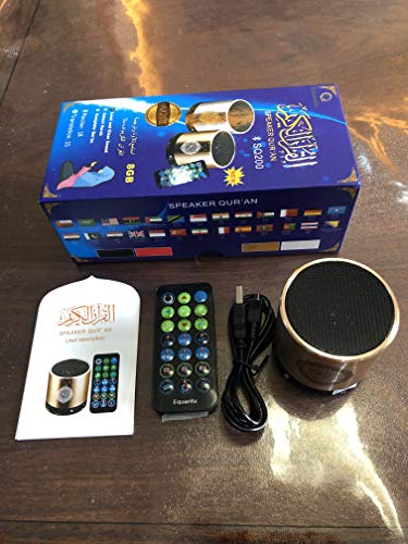 Siruiku Remote Control Speaker Portable Quran Speaker MP3 Player 8GB TF FM Quran Koran Translator USB Rechargeable Speaker, Secure Digital, Micro SD