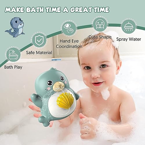 Azonee Baby Bath Toys Spray Water Bath Toy, Waterproof Sprinkler Bathtub Shower Toys for Toddlers, Floating Swimming Paddling Pool Bathroom Toy Gift for kids Bath Time for 1 2 3 Year Old Boys Girls