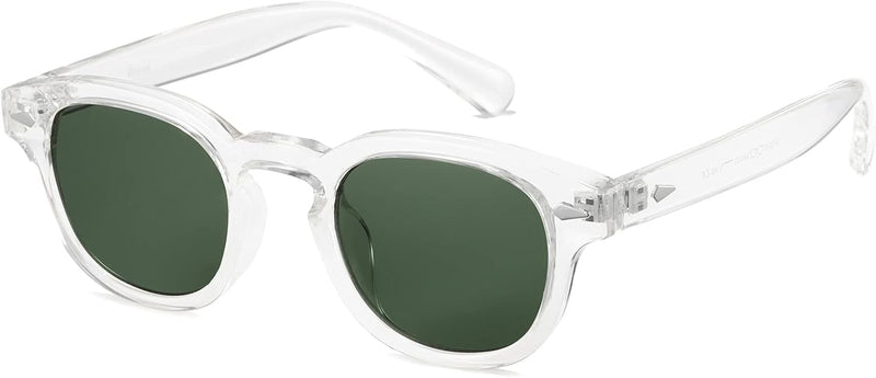 Unisex Vintage Retro Round Style Tinted Sunglasses For Men Women Fashion Circle Sun Glasses 46mm - C27 Crystal Frame/G15 Lens