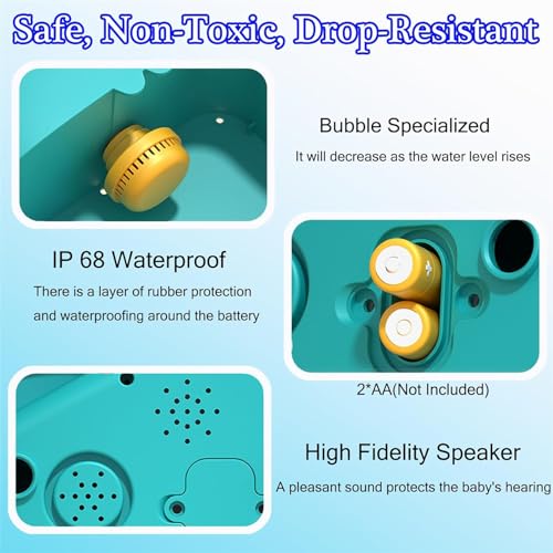 AM ANNA Baby Bath Toys for Kids Age 1-3, Dinosaur Automatic Bath Bubble Machine,Bathtub Bubble Maker with Music,Bathtime Shower Bathtub Toys for Toddlers,Birthday Gift for Boys Girls Age 1-5