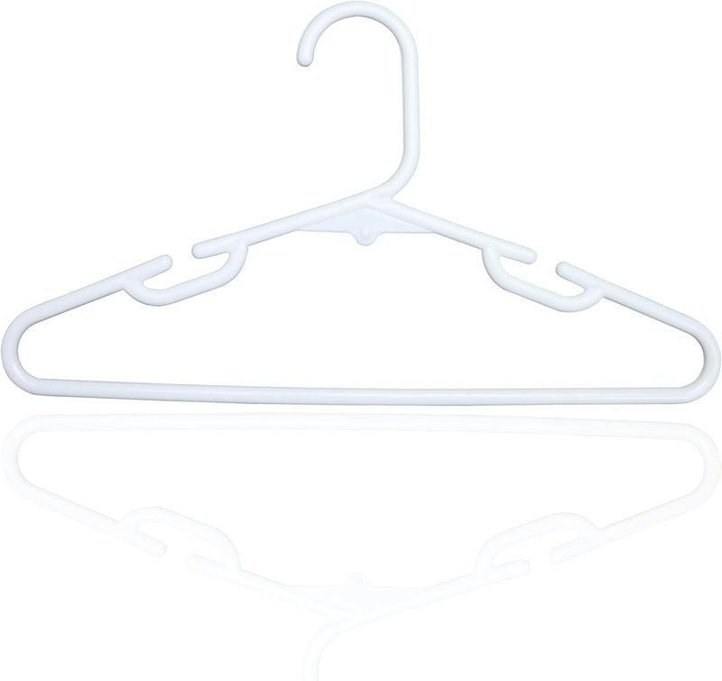 ZOBER Plastic Baby Hangers Non-Slip Toddler & Kids Hangers Durable, Lightweight, Slim & Space-Saving Perfect for Shirts, Pants, Outerwear Holds Up to 5.5 lbs Closet Organization(10Pack, White)