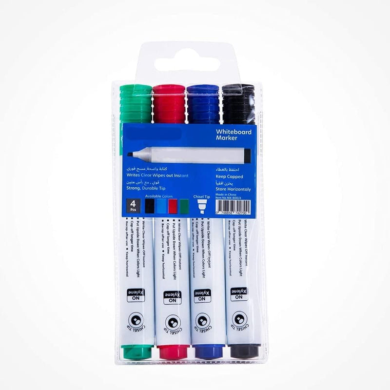 Fitto Whiteboard Marker Set - Pack Of 4, With Fine Tip