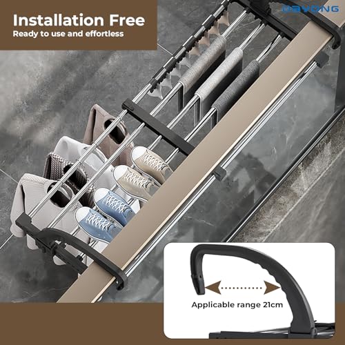 DAYONG Portable Clothes Drying Rack,Clothes Hanging for Balcony,Windowsill and Guardrail,Laundry Rack Door Hanger Rod for Indoor Outdoor for Towels, Lingerie, Hosiery,Shoes (Telescopic 51-90cm)