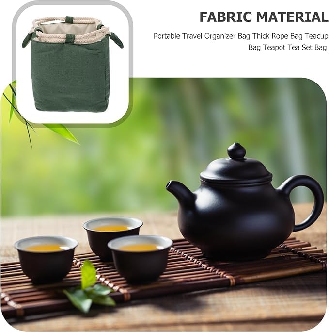 Tazweeq Teapot Storage Bag Drawstring Storage Case Teaware Bag,Multi-function Tea Cup Bags Drawstring Suitable for Travel Business and Outdoor Activities