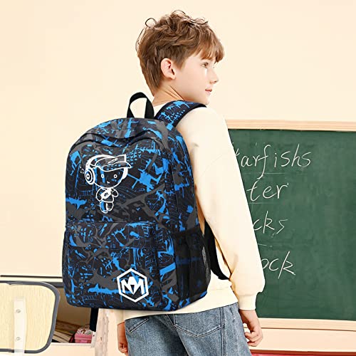 Bluboon School Backpack for Boys Teens Bookbag Travel Daypack Kids Girls Lunch Bag Pencil Case
