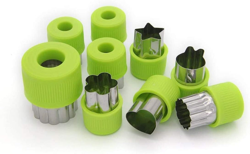 Vegetable Cutter Shapes Set (9 Piece) - Mini Cookie Cutters, Vegetable Shape Cutters for Kids, Bento Lunch Box Accessories