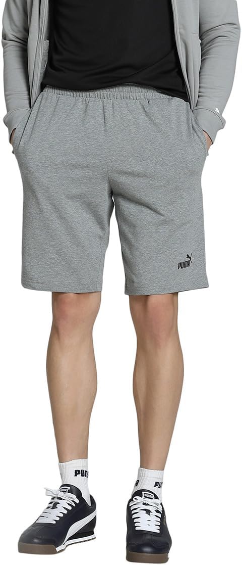 mens ESS No. 1 Logo Jersey Shorts Knitted Shorts - Medium Gray Heather