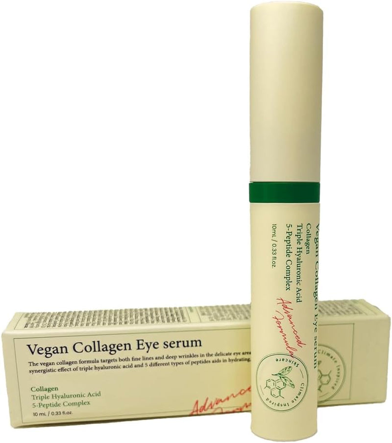 The Original Vegan Collagen Eye Serum with Triple Hyaluronic Acid and 5 Peptide Complex from South Korea
