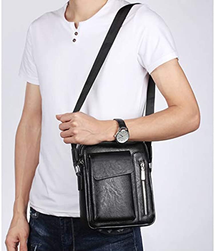 Shoulder Pack, Crossbody Bag for Men for Travel Business with Magnetic Buckle