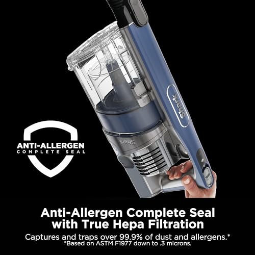 Shark Cordless Pet Plus Vacuum with HEPA Filter, Powerful Suction, Lightweight, 40min Runtime, Anti-Allergen Complete Seal, PowerFins, Self-Cleaning Brushroll, for Carpets & Hardfloors, Blue, IZ361H
