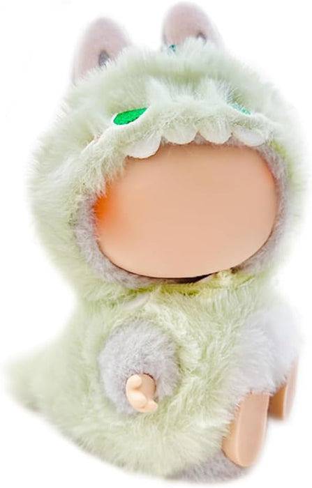 AZONEE Clothes for Labubu Series 17cm Dolls Cute Dinosaur Costume - Premium Collector's Outfit Set, Fantasy Style Clothes & Horn Accessories (Doll Not Included)