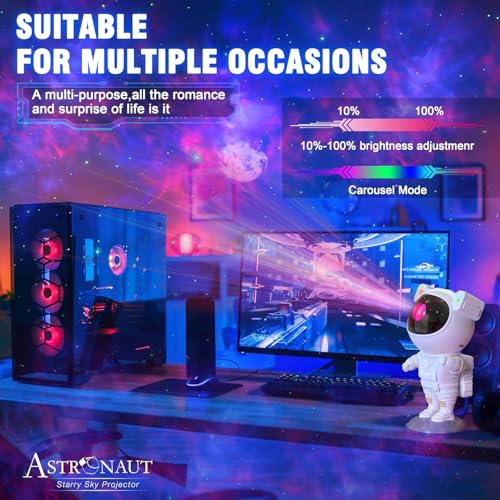 Joyradia Astronaut Projector Lamp Projection LED Night Light Cartoon Spaceman Table Lamp Starry Nursery Colorful Change Children Baby Bedroom Home Decor Creative Gift