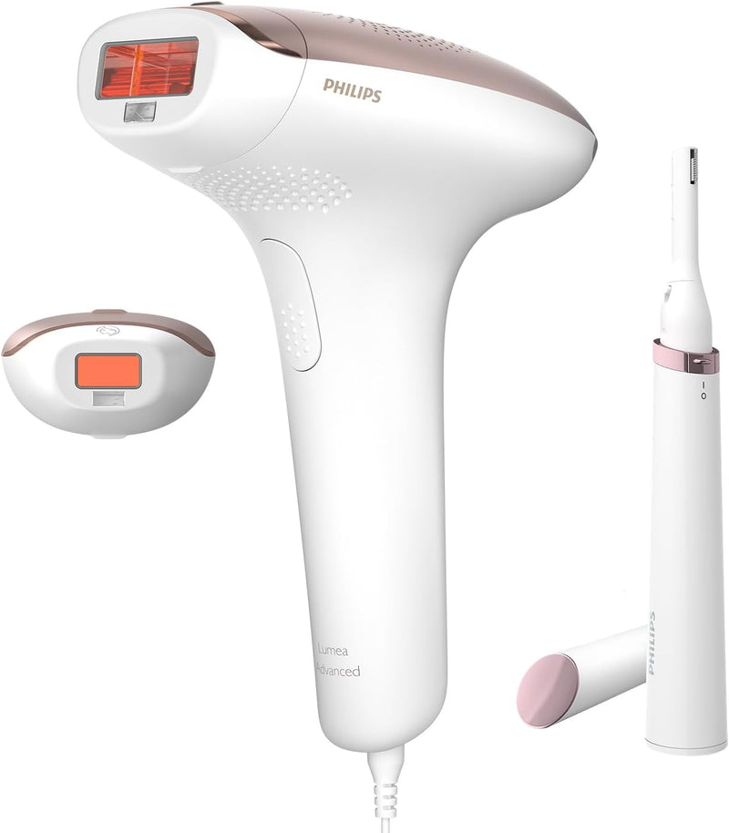 Lumea Advanced Ipl Hair Removal Device With 2 Attachments For Body & Face + Complimentary Facial Hair Remover. Compact Touch-Up Trimmer 3 Pin, Bri92160