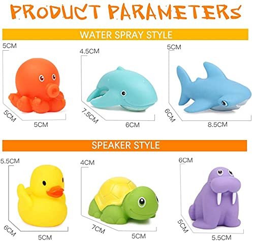 Mumoo Bear Baby Bath Toys, Scoop Net Fish Pool Toys With Spray, Sounds, Color Changing Toddler Bathtub Toys, 5060855835023