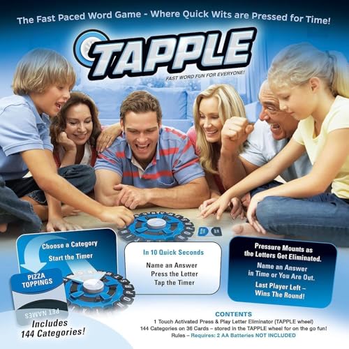 Generic Word Game. Fast-Paced Family Board Game. Choose a Category & Race Against The Timer to be The Last Player. 8 Players, Ages 8+, 20 Min Play Time.