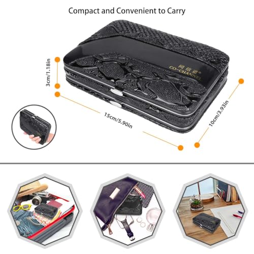 NALACAL Manicure Set, 21pcs Nail Clippers Pedicure Kit Stainless Steel Professional Manicure Kit for Men Women Nail Care Tools Personal Home Travel Grooming Kits with Leather Case (Black)