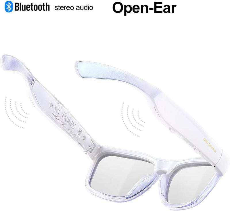 OhO sunshine OhO Bluetooth Sunglasses,Voice Control and Open Ear Style Smart Glasses Listen Music and Calls with Volume UP and Down,Bluetooth 5.0 Audio Glasses and IP44 Waterproof, unisex-adult