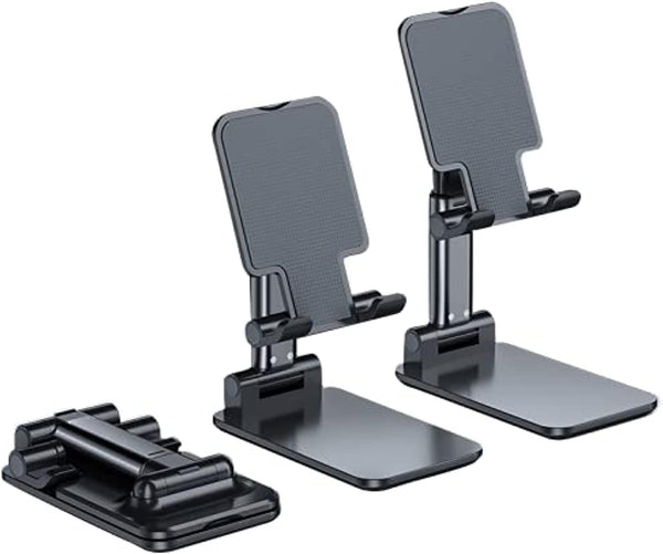 Adjustable Cell Phone Stand, Foldable Portable Stand Holder For Desk, Desktop Tablet Compatible With Smartphone, Ipad, And Tablets Black, Wstt351